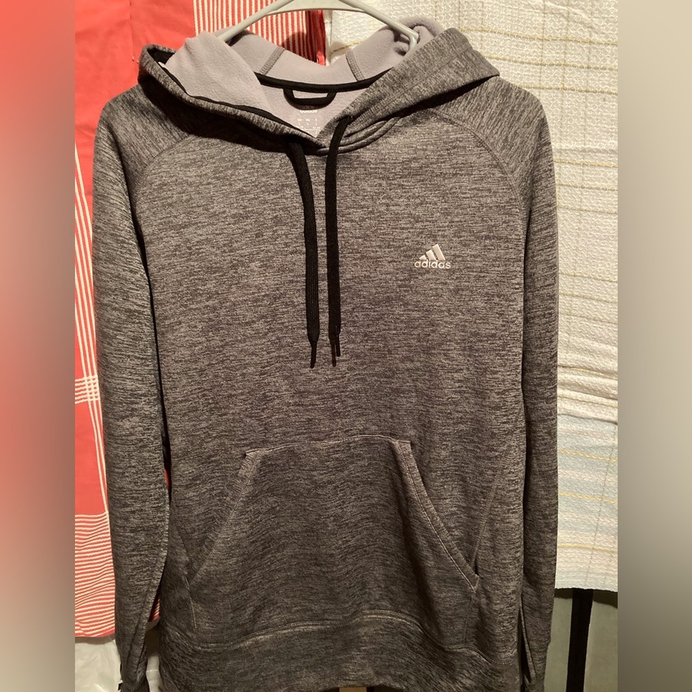Adidas Gray Sweatshirt Silver Kids Large Very Nice L boys